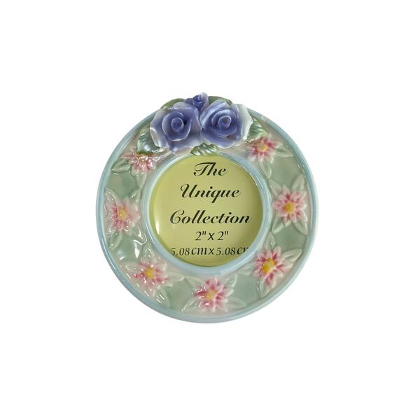 Vintage Porcelain Floral Trinket Box Photo Frame Capodimonte - Picture 1 of 16